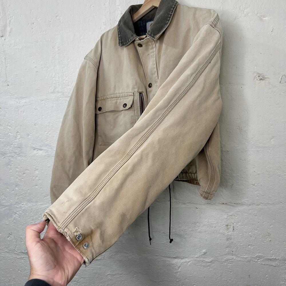 Vintage Carhartt Wool-Lined Cropped Duster Coat “Sand” - Picture 11 of 14